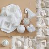 Producto Nuevo Transfronterizo Más Vendido Bola Blanca de Navidad Adorno de Bola para Árbol de Navidad Colgante Colgante Set de Bolas de Navidad de Alta Gama Colgante Colgante