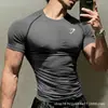 Fábrica de Origen Gymshark Fitness Ropa de Correr para Hombre Transpirable de Secado Rápido Body Camiseta de Manga Corta Tiburón Musculoso para Hombre