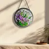 Qc2025-401 Nuevo Vidrio Colorido Redondo Flor de Lirio Atmósfera Festiva Creativo Colgante para Ventana Porche Adorno Hecho a Mano