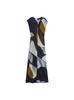 Estilo europeo y americano transfronterizo AliExpress comercio exterior para mujer ZR en stock nuevo vestido estampado con textura de satén de seda