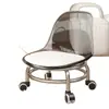 Taburete de rueda giratoria acrílico, taburete silencioso con ruedas, taburete bajo para aprender a caminar de niños, silla de malla, silla pequeña