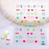 Pegatinas populares de mariposas coloridas de dibujos animados para decoración de uñas, diseños de corazón y flor de color sólido en relieve 5D, alto valor estético para decoración de uñas
