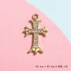 Moda Europeia e Americana Acessórios Cruzados Pingentes Exquisitos Joias de Liga de Diamante com Gotejamento de Óleo Pequenos Pingentes Materiais para Roupas DIY