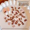 Acessórios para Unhas Artísticas Laço Transparente Cor Vinho Mistos Versátil Popular Cor Maillard Gravata Borboleta Flutuante Acessórios para Unhas Artísticas com Strass
