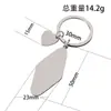 Acero Inoxidable Transfronterizo Rombo Redondo Pequeño Láser UV Color Impresión Material en Blanco Regalo de Vacaciones Llavero de Metal Grabado