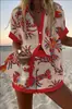 Estampado Digital Personalizado Europeo y Americano Transfronterizo Nuevo Conjunto Casual de Dos Piezas para Mujer Pod
