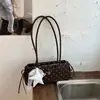Bolsa Baguete Pontilhada Estilo Coreano Nova e Estilosa 2026 para Mulheres, Bolsa de Ombro Fofa, Bolsa de Braço Feminina