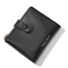 Cartera para Mujer Cartera Corta Simple Tarjetero PU Monedero Cartera Doble Cremallera Cuero Suave Bolso de Mujer