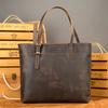 Bolso tote de cuero para hombre, moda para viajeros, retro, gran capacidad, para hombre y mujer, mismo bolso de hombro, cuero Crazy Horse, bolso grande al por mayor