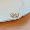 Nuevo Anillo Deslumbrante de Zirconia, Anillo de Cobre Irregular Estilo Coreano Nicho Estilo Ins, Anillo Ajustable para Mujer
