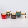 Envío Directo en Stock Taza de Boca de Flamenco de Esmalte Blanco Negro Soporte de Boca Taza para Estudiante Taza de Gran Vientre