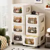 Carrito de almacenamiento móvil multicapa con forma de oso, organizador de juguetes de dibujos animados multifuncional para dormitorio, sala de estar, niños, armario de almacenamiento de plástico