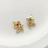 Chapado en Oro de 14K Electroplateado Zircón Pequeña Margarita Tulipán Rosa Flor Colgante Pendientes Hechos a Mano Pulsera Colgante