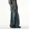 Calça Jeans Desconstruída com Barras Rasgadas e Retalhos Estilo Scimitar 2024, Banana, Retro Americano, Jeans Spliced, Unissex, Perna Larga