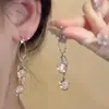 Brincos de Argola com Franjas Levemente Luxuosos e de Alta Qualidade para Mulheres Sem Furos na Orelha, Brincos Únicos e Deslumbrantes, Brincos Longos Super Bonitos para Outono e Inverno