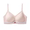 Série Miu de Bolinhas Cor Clássica Color-Blocking Laço Doce Menina Bailarina Sutiã Respirável Sem Fio Lingerie