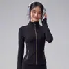 Chamarra de yoga con cuello alto y cremallera dorada para mujer, corte ajustado, suave y amigable con la piel, adecuada para deportes casuales, correr, fitness y yoga