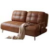 Cama plegable de cuero encerado, sofá perezoso, doble propósito, individual o doble, adecuada para apartamentos pequeños, salas de estar, balcones, y con un estilo vintage