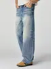 Roupas Masculinas Fengshe / Primavera Estilo Americano alta qualidade trabalho pesado perna larga bigodudo tridimensional cintura alta jeans solto