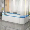 Escritorio de Recepción Clásico, Mostrador de Bar Elegante y Lujoso, Mostrador para Farmacia, Tienda de Maternidad y Bebés, Gabinete de Esquina Lacado, Mesa de Almacenamiento de Moda para Empresa