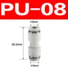 Conector Neumático Recto PU Bidireccional PV Tri-vía Tipo T Tipo Y Cuatro Vías Cinco Vías Conector Manguera de Aire 8MM Negro y Blanco