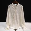 Foto Real Local 2025 Primavera & Outono Literário Novo Chinoiserie Jacquard Camisa Feminina Primavera & Outono Estilo Nacional Leve Saia Top Rosto de Cavalo