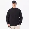 Estilo Old Money, cárdigan de punto texturizado con rayas verticales, chaqueta suéter con cremallera y cuello alto de moda para hombre otoño/invierno 2026