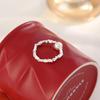 Anillo de plata con perlas y cuentas de plata para mujer, ligero, de lujo, cibernético, ajustable y de moda.