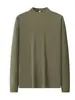 Camiseta base antibacteriana de cuello medio 7A para hombre, camiseta de manga larga de forro polar suave por ambos lados para mujer, sudadera cálida elástica con logo personalizado