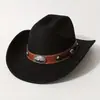 Amazon Transfronterizo Popular Británico Literario Retro Sombrero de Vaquero de Una Línea para Mujer Clásico Sombrero de Vaquero para Exteriores