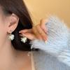 Pendientes de botón con diseño de nicho de Corea del Sur, con aguja de plata S925 y costuras de estrella, de amor azul, estilo dulce y moderno, con un sentido avanzado.