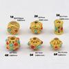 Cuentas de oro con arena de diamante, accesorios de cuerda para pulsera, accesorios de bricolaje, cuentas de transferencia de esmalte dorado, cuentas de cuerda azul quemada