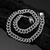 Venta Caliente Transfronteriza de Amazon Pulsera Cubana de 13 mm Aleación Completa de Diamante Broche de Bigote de Dragón Pulsera Hip-Hop Joyería Europea y Americana Venta al por Mayor