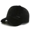 Chapéu para homens de meia-idade e idosos, proteção para as orelhas de inverno, boné de beisebol, estilo novo, para pai idoso, avô, quente, com forro de veludo, boné de bico de pato