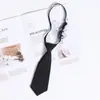 Gravata Unicolor Pequena Caseira Estilo Japonês Ultra Curta para Pessoa Preguiçosa Feminina Sem Amarração Fofa Estilo Universitário Marrom Retrô Jardim de Infância