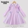 Vestido fofo fofo para meninas outono manga longa saia polo meninas saia de princesa crianças outono 2024 novo