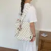 Bolsa de Lona com Bolinhas para Mulheres, Bolsa Tote Grande para Estudantes para o Verão, Bolsa Tote Versátil Casual para Ombro para o Dia a Dia