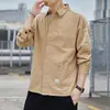 Chamarra tipo camisa de trabajo para hombre para primavera y otoño, duradera, resistente a la suciedad, protección solar, ropa de trabajo, camisa casual texturizada