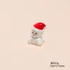 Muñeco de Nieve con Sombrero Rojo Lindo de Dibujos Animados Adornos de Resina Estéreo Decoración Creativa para Escritorio de Computadora de Coche Pequeños Adornos