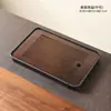 Bandeja de té casera de bambú con drenaje y almacenamiento de agua, bandeja pequeña de preparación en seco para té kung fu, bandeja de té de preparación en seco estilo Zen para uso doméstico