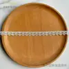 Renda solúvel em água com lantejoulas de um lado de 1,7 cm, acessório de bordado de girassol circular branco, renda decorativa Lolita