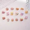 Brinquedo de Comida Fofo Pão de Leite Biscoito Desenho Animado Joias para Unhas Resina Acessórios de Montagem de Unhas Estéreo Brincos DIY