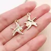 Colgante Charm Estrella de Mar Concha Perla Falsa Color K Blanco Aleación de Zinc para Pulsera Collar Accesorios de Joyería