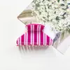 Pinza para el pelo de PVC a rayas de tamaño mediano, nuevo superventas transfronterizo, pasador de media luna para recogidos, accesorio para el pelo de pinza de tiburón