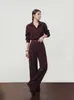Conjunto de camisa y chaqueta, un conjunto completo de estilo otoñal, elegante conjunto de dos piezas de pantalones de pana de pierna ancha, disponible para distribución al por mayor