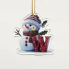 Decoraciones de Muñeco de Nieve Navideño, Adornos para Árbol de Navidad, Regalos Navideños Transfronterizos al por Mayor, Colgantes Acrílicos, Navidad