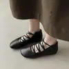 Sapatos Femininos Coreanos de Nicho 2026 Primavera Novos Estilo Francês Bico Redondo Cadarço Sapatilhas Mary Jane para Mulheres
