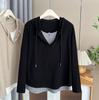 Sudadera con capucha para mujer, nueva sudadera con capucha de talla grande, informal, sencilla, con dos bolsillos, talla grande, 200 kg, otoño, 5023