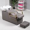 Cama de Lavado Semi-Reclinable al por Mayor para Salones de Belleza, Cama para Cortar y Lavar el Cabello, Sillón de Lavado para Salón de Belleza, Cama de Terapia Capilar con Masaje