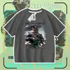 Camiseta Delta Force Weilong Rosa Vermelho Comedor de Ouro Lobo Mercadoria para Meninos, Manga Curta Estudante Caimento Solto Tendência